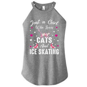 Just A Who Loves Cats And Ice Skating Skate Gift Women's Perfect Tri Rocker Tank