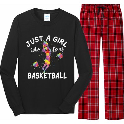 Just A  Who Loves Basketball Long Sleeve Pajama Set