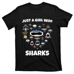 Just A Who Loves Sharks Shark Faces Shark T-Shirt