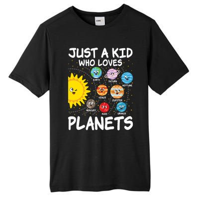 Just A Who Loves Planets Space Solar System Boy Girl Tall Fusion ChromaSoft Performance T-Shirt