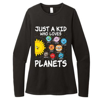 Just A Who Loves Planets Space Solar System Boy Girl Womens CVC Long Sleeve Shirt