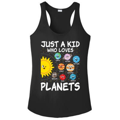 Just A Who Loves Planets Space Solar System Boy Girl Ladies PosiCharge Competitor Racerback Tank