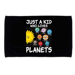 Just A Who Loves Planets Space Solar System Boy Girl Microfiber Hand Towel