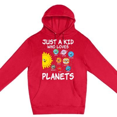 Just A Who Loves Planets Space Solar System Boy Girl Premium Pullover Hoodie