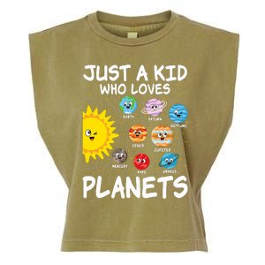 Just A Who Loves Planets Space Solar System Boy Girl Garment-Dyed Women's Muscle Tee