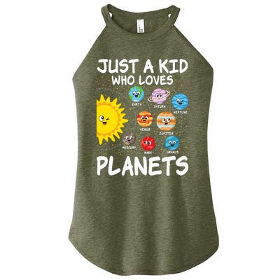 Just A Who Loves Planets Space Solar System Boy Girl Women's Perfect Tri Rocker Tank