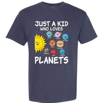 Just A Who Loves Planets Space Solar System Boy Girl Garment-Dyed Heavyweight T-Shirt