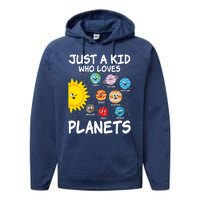 Just A Who Loves Planets Space Solar System Boy Girl Performance Fleece Hoodie