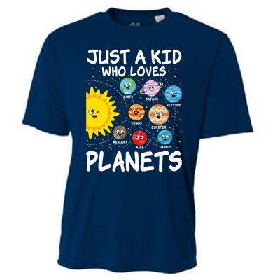 Just A Who Loves Planets Space Solar System Boy Girl Cooling Performance Crew T-Shirt