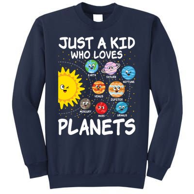 Just A Who Loves Planets Space Solar System Boy Girl Sweatshirt