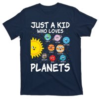 Just A Who Loves Planets Space Solar System Boy Girl T-Shirt