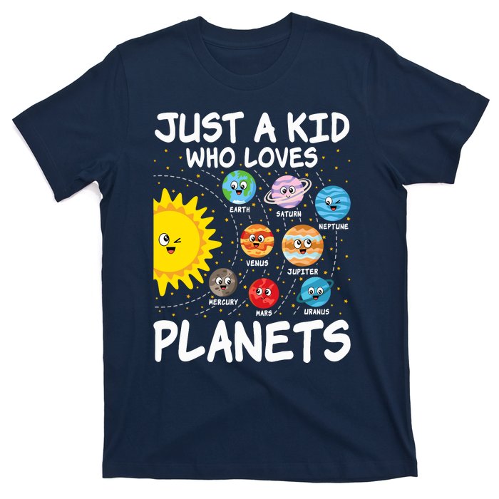 Just A Who Loves Planets Space Solar System Boy Girl T-Shirt