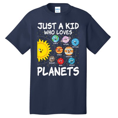 Just A Who Loves Planets Space Solar System Boy Girl Tall T-Shirt