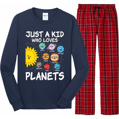 Just A Who Loves Planets Space Solar System Boy Girl Long Sleeve Pajama Set