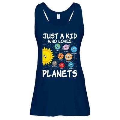 Just A Who Loves Planets Space Solar System Boy Girl Ladies Essential Flowy Tank