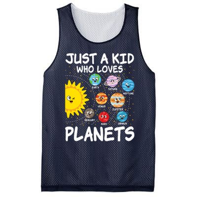 Just A Who Loves Planets Space Solar System Boy Girl Mesh Reversible Basketball Jersey Tank