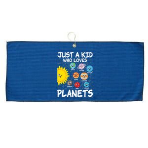 Just A Who Loves Planets Space Solar System Boy Girl Large Microfiber Waffle Golf Towel