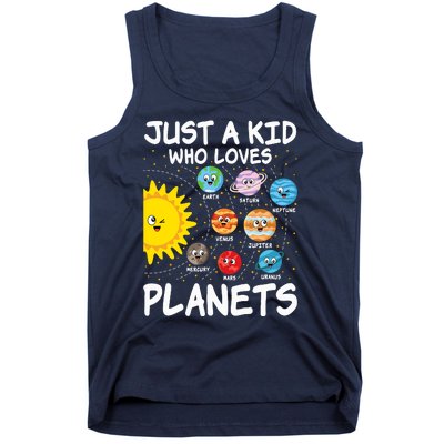 Just A Who Loves Planets Space Solar System Boy Girl Tank Top