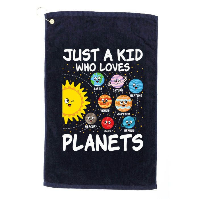 Just A Who Loves Planets Space Solar System Boy Girl Platinum Collection Golf Towel