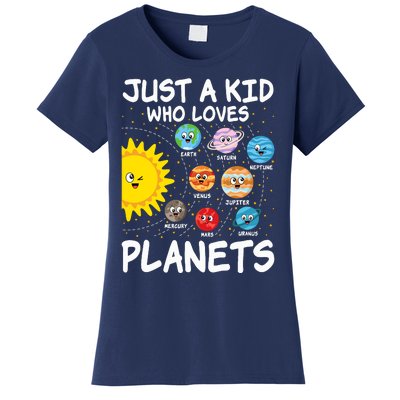 Just A Who Loves Planets Space Solar System Boy Girl Women's T-Shirt