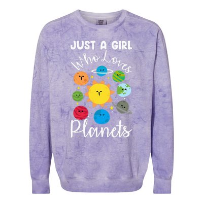 Just A Who Loves Planets Space Planets Stars Colorblast Crewneck Sweatshirt