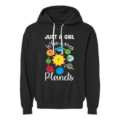 Just A Who Loves Planets Space Planets Stars Garment-Dyed Fleece Hoodie