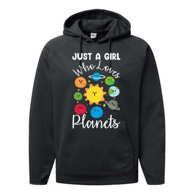 Just A Who Loves Planets Space Planets Stars Performance Fleece Hoodie