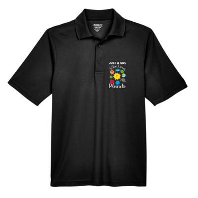 Just A Who Loves Planets Space Planets Stars Men's Origin Performance Pique Polo