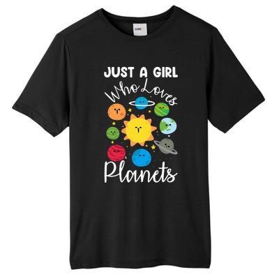 Just A Who Loves Planets Space Planets Stars Tall Fusion ChromaSoft Performance T-Shirt