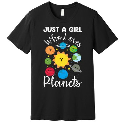 Just A Who Loves Planets Space Planets Stars Premium T-Shirt