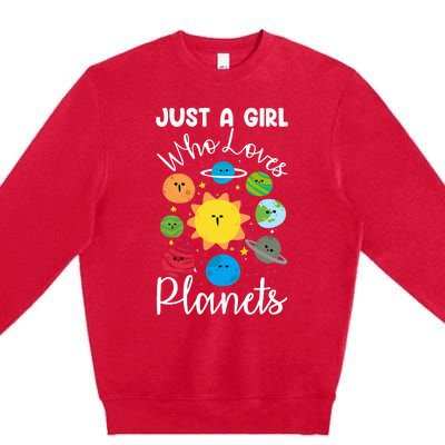 Just A Who Loves Planets Space Planets Stars Premium Crewneck Sweatshirt