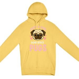 Just A Who Loves Pugs Gift Premium Pullover Hoodie