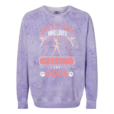 Just A Who Loves Ballet And Dogs Ballerina Dance Cool Gift Colorblast Crewneck Sweatshirt