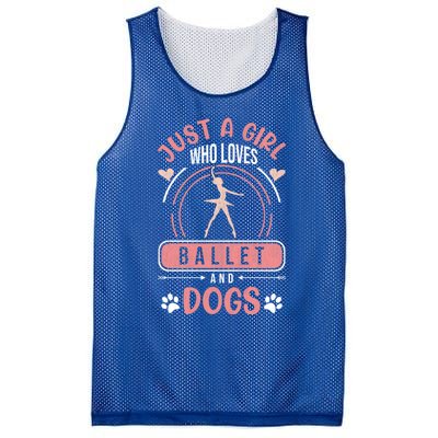 Just A Who Loves Ballet And Dogs Ballerina Dance Cool Gift Mesh Reversible Basketball Jersey Tank