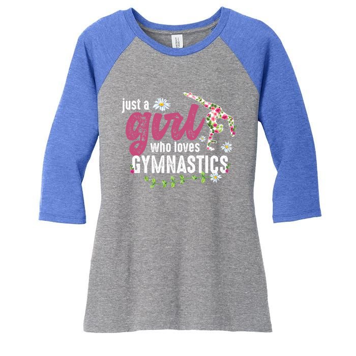 Just A Who Loves Gymnastics Gymnast Meaningful Gift Women's Tri-Blend 3/4-Sleeve Raglan Shirt