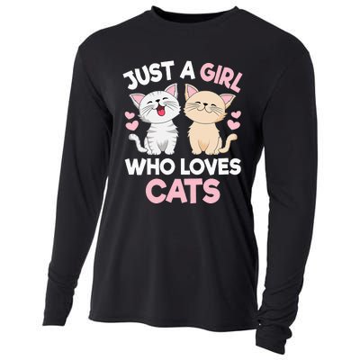 Just A  Who Loves Cats Cooling Performance Long Sleeve Crew