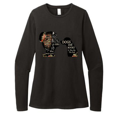 Just A Who Loves Books And Dogs Gift Womens CVC Long Sleeve Shirt