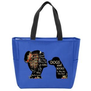 Just A Who Loves Books And Dogs Gift Zip Tote Bag