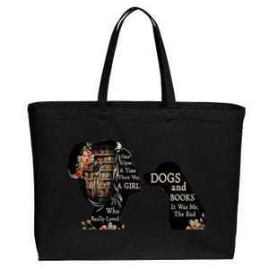 Just A Who Loves Books And Dogs Gift Cotton Canvas Jumbo Tote