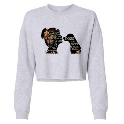 Just A Who Loves Books And Dogs Gift Cropped Pullover Crew