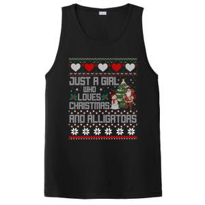 Just A Who Loves Christmas And Alligators Ugly Sweater Gift PosiCharge Competitor Tank