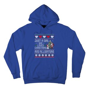 Just A Who Loves Christmas And Alligators Ugly Sweater Gift Hoodie