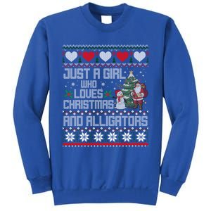 Just A Who Loves Christmas And Alligators Ugly Sweater Gift Sweatshirt