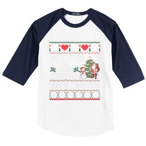 Just A Who Loves Christmas And Alligators Ugly Sweater Gift Baseball Sleeve Shirt