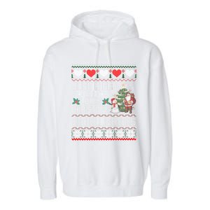 Just A Who Loves Christmas And Alligators Ugly Sweater Gift Garment-Dyed Fleece Hoodie