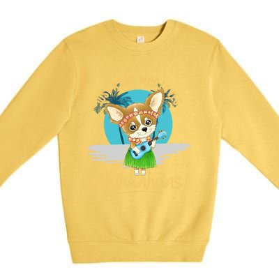 Just A Who Loves Chihuahuas Ukulele Beach Chihuahuas Gift Premium Crewneck Sweatshirt