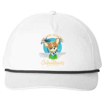 Just A Who Loves Chihuahuas Ukulele Beach Chihuahuas Gift Snapback Five-Panel Rope Hat