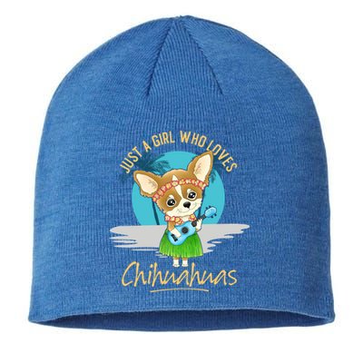 Just A Who Loves Chihuahuas Ukulele Beach Chihuahuas Gift Sustainable Beanie