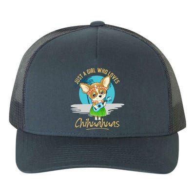 Just A Who Loves Chihuahuas Ukulele Beach Chihuahuas Gift Yupoong Adult 5-Panel Trucker Hat