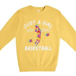 Just A  Who Loves Basketball sport lovers Funny Premium Crewneck Sweatshirt